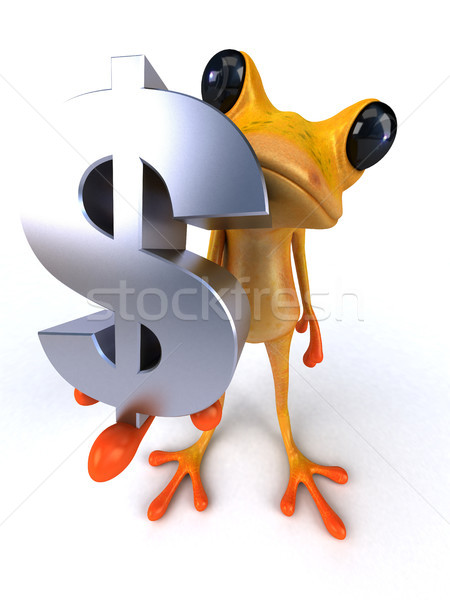 Stok fotoğraf: Eğlence · kurbağa · 3d · illustration · iş · dolar · çevre
