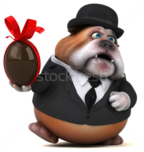 Spaß Bulldogge 3D-Darstellung Hund Schokolade Geschäftsmann Stock foto © julientromeur