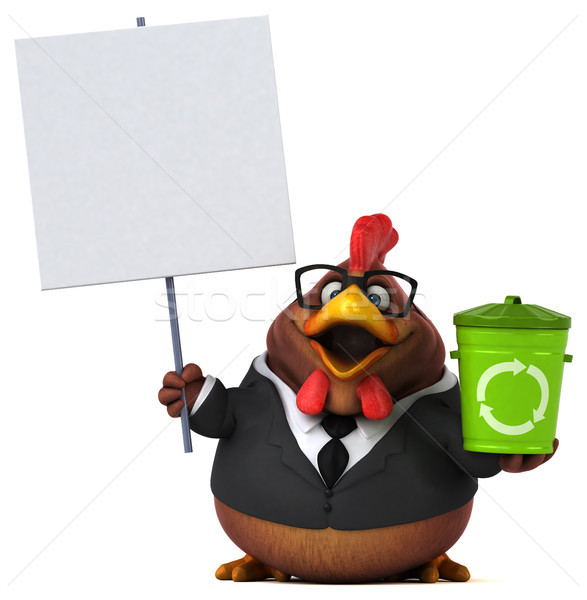 Fun chicken - 3D Illustration Stock photo © julientromeur