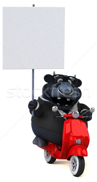 Fun black bull - 3D Illustration Stock photo © julientromeur