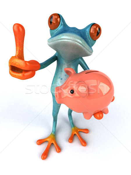 Stock fotó: Jókedv · béka · 3d · illusztráció · üzlet · trópusi · persely