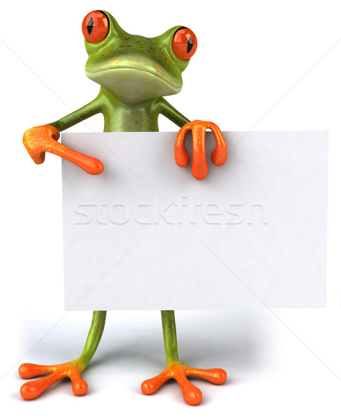 Frog with a blank sign Stock photo © julientromeur