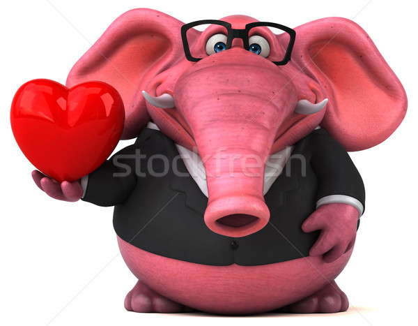 Stock photo: Pink elephant - 3D Illustration