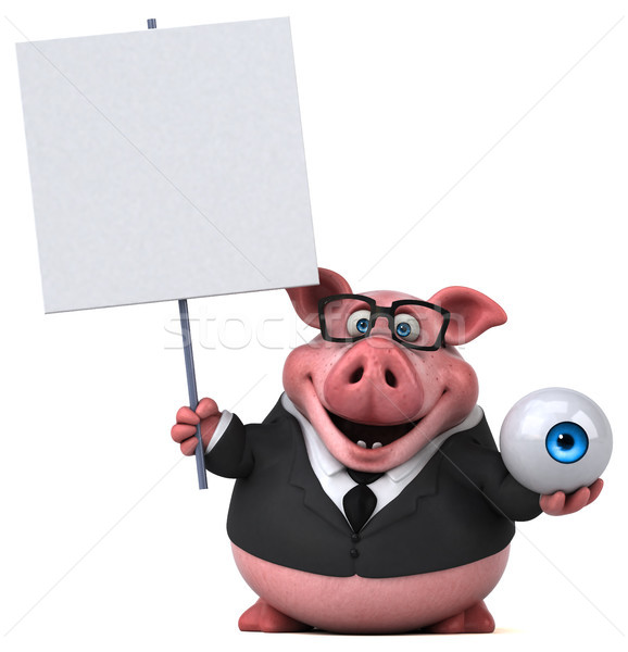 Eğlence domuz 3d illustration göz işadamı takım elbise Stok fotoğraf © julientromeur