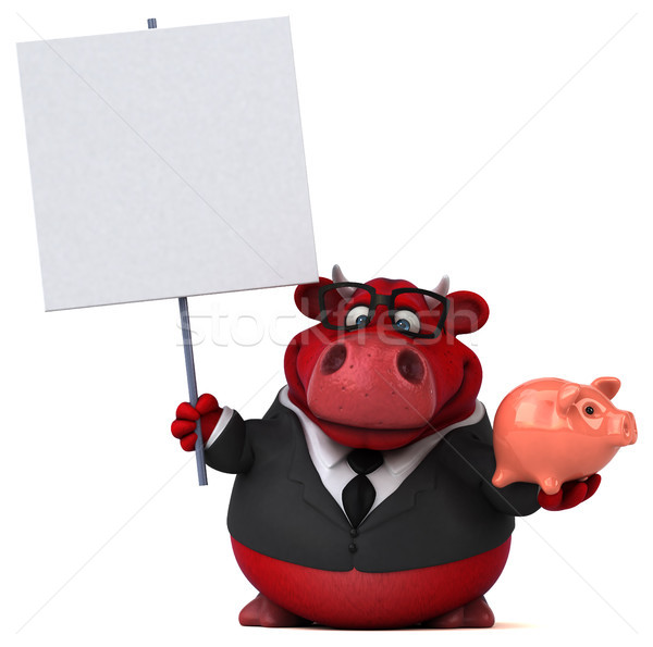 красный бык 3d иллюстрации волос бизнесмен костюм Сток-фото © julientromeur
