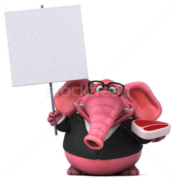 Różowy słoń 3d ilustracji piwa biznesmen garnitur Zdjęcia stock © julientromeur