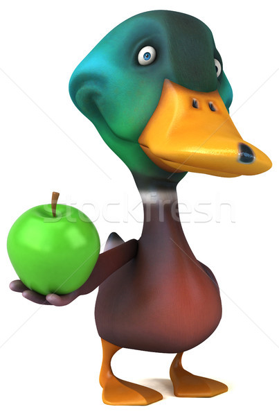 Leuk eend natuur appel vruchten groene Stockfoto © julientromeur