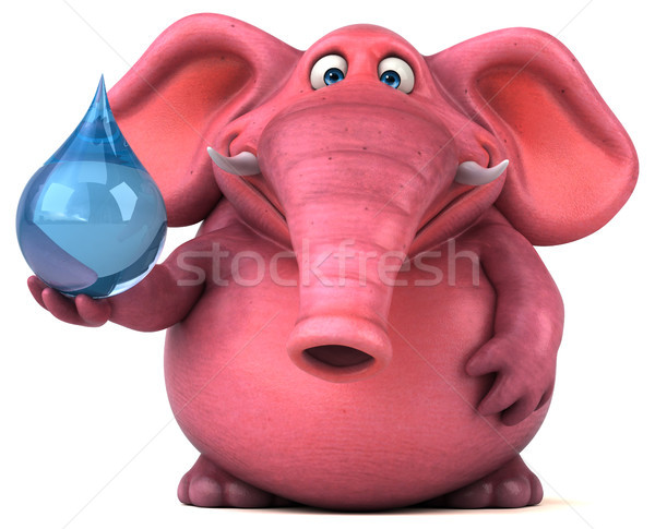 Сток-фото: розовый · слон · 3d · иллюстрации · джунгли · падение · животного