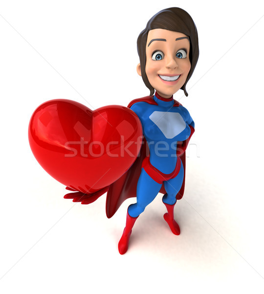 Super vrouw liefde hart lichaam meisjes Stockfoto © julientromeur