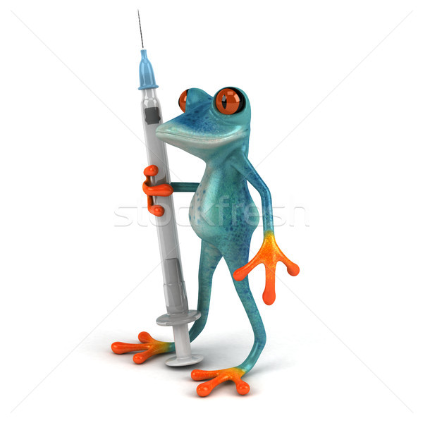 весело лягушка 3d иллюстрации шприц среде 3D Сток-фото © julientromeur
