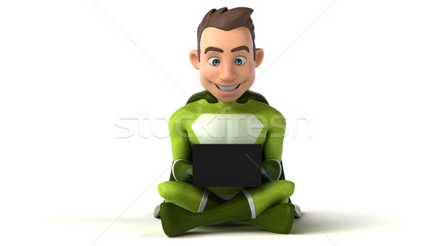 Codering 3d illustration computer man laptop Stockfoto © julientromeur