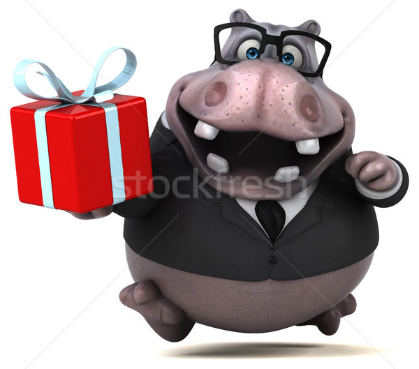 Fun hippo - 3D Illustration Stock photo © julientromeur