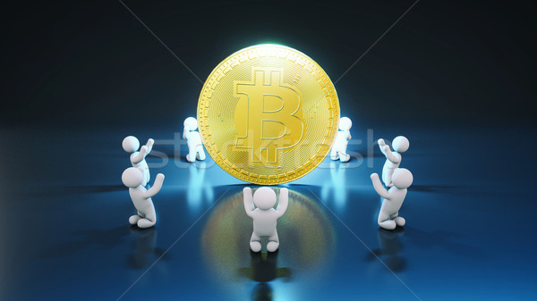 Bitcoin fans - 3D Illustration Stock photo © julientromeur