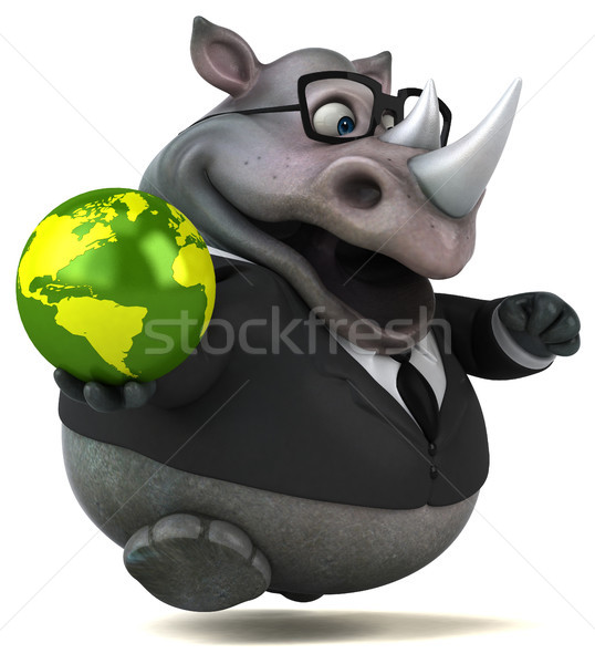 Stock photo: Fun rhinoceros - 3D Illustration