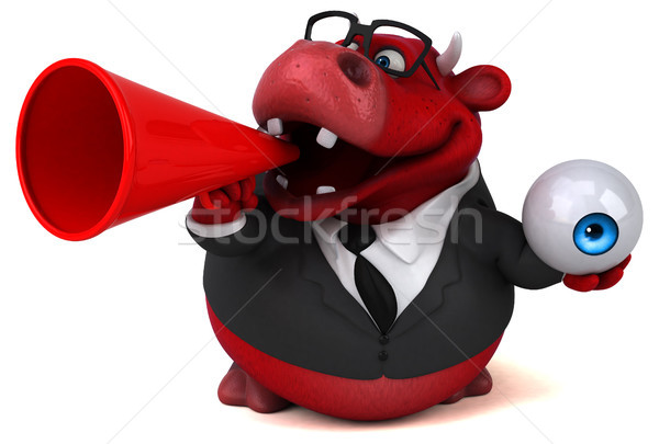 Rosso toro illustrazione 3d occhi capelli imprenditore Foto d'archivio © julientromeur