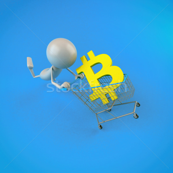 Bitcoin shopping - 3D Illustration Stock photo © julientromeur