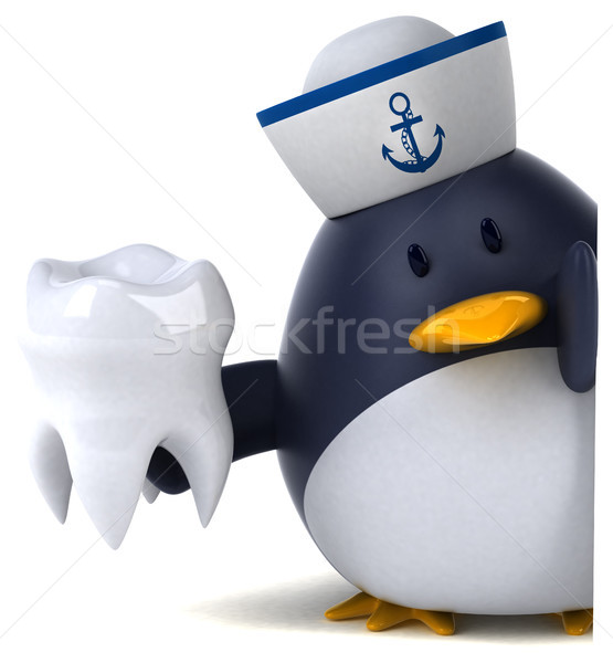 Amusement pingouin 3d illustration oiseau dents drôle [[stock_photo]] © julientromeur