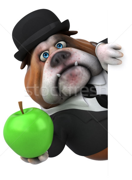 Amusement bulldog 3d illustration affaires chien pomme [[stock_photo]] © julientromeur