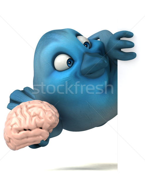 Blu uccello cervello comunicazione cartoon sociale Foto d'archivio © julientromeur