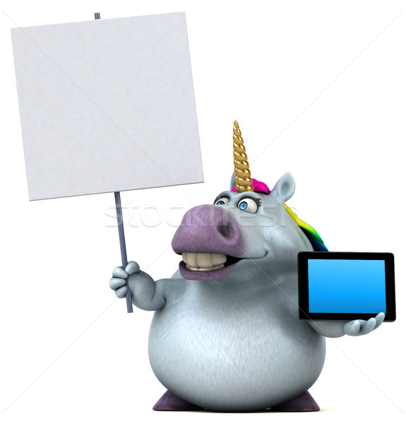 Fun unicorn - 3D Illustration Stock photo © julientromeur