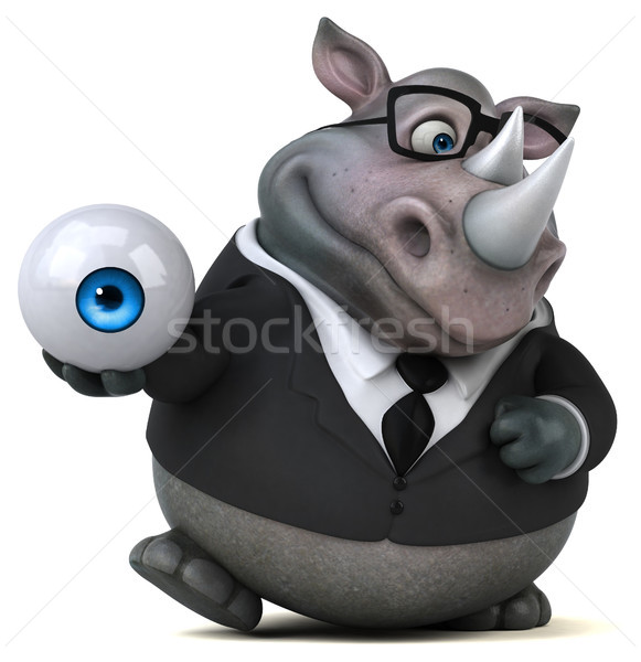Zabawy nosorożec 3d ilustracji oka biznesmen garnitur Zdjęcia stock © julientromeur