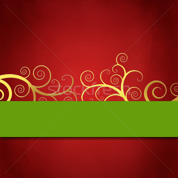 Eleganten rot grünen golden Wirbel Weihnachten Stock foto © Julietphotography