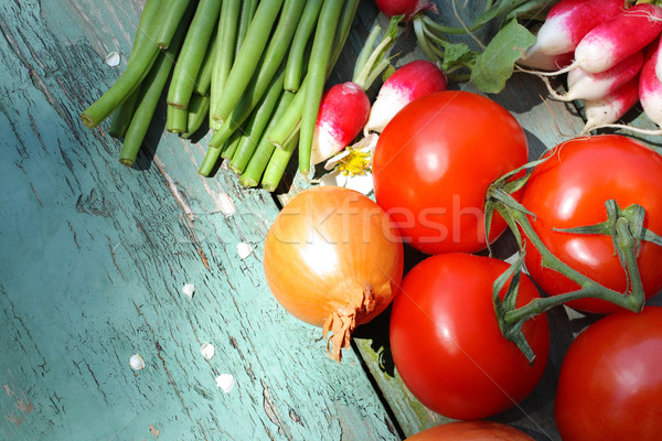 Stock photo: A collection of fresh vegetables 