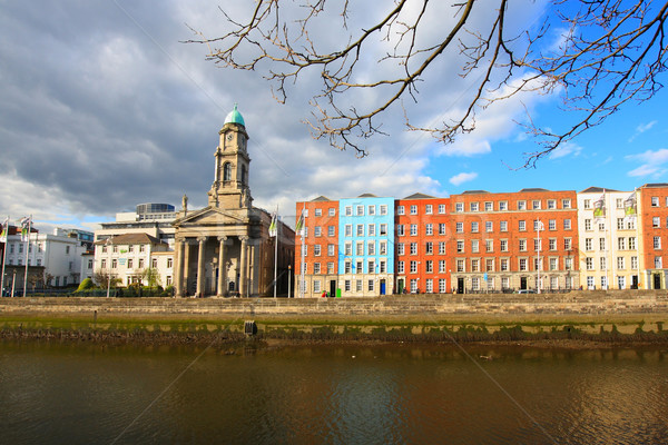 Stok fotoğraf: Dublin · nehir · İrlanda · gökyüzü · su · bulutlar