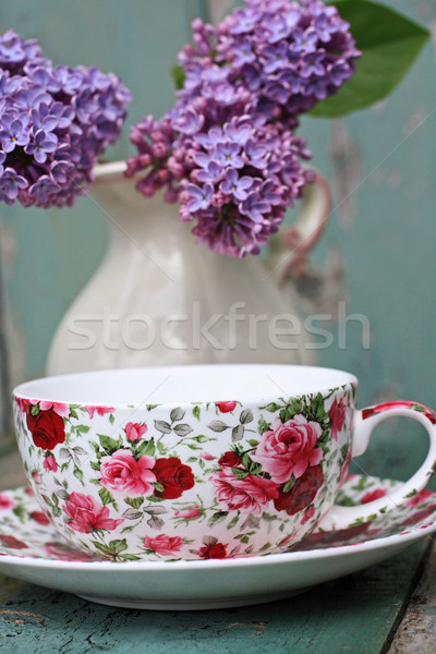 Schönen Tasse Tee Blume Natur Stock foto © Julietphotography