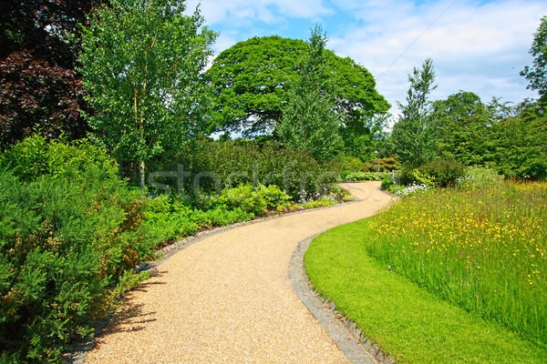 [[stock_photo]]: Jardin · aménagement · paysager · chemin · paysage · design · feuille