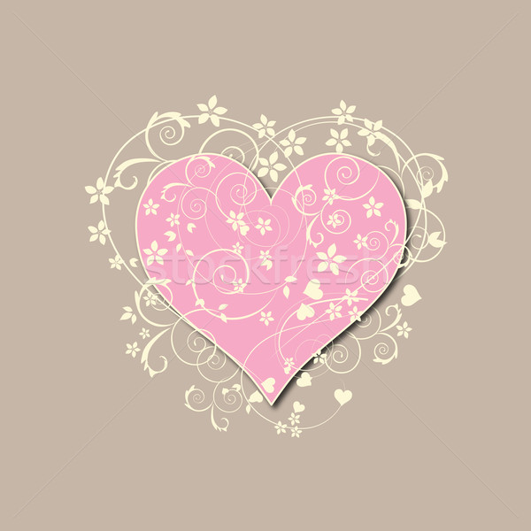 Mooie retro roze hart bloemen Stockfoto © Julietphotography