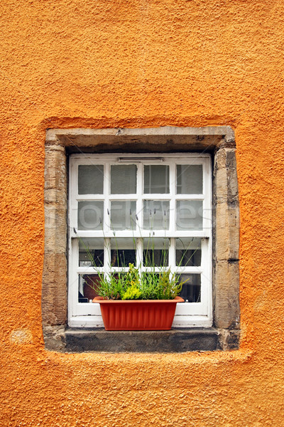 Old tiny windows in 6th century cottages, Culross, Fife, Scotlan Stock photo © Julietphotography