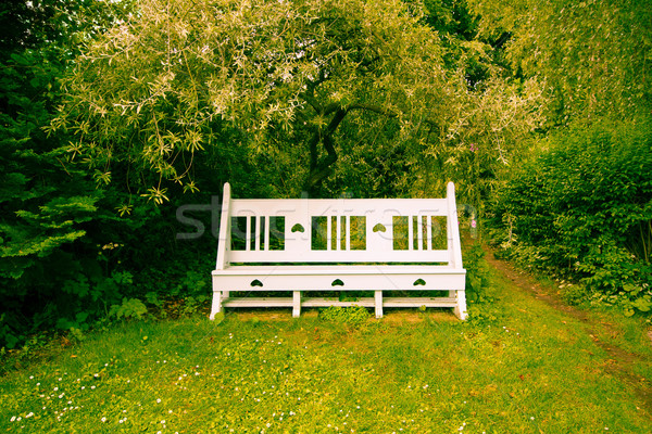 美麗 復古 長凳 花園 房子 家 商業照片 © Julietphotography