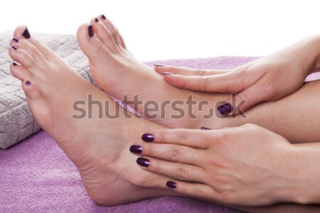 Woman having a pedicure treatment at a spa Stock photo © juniart