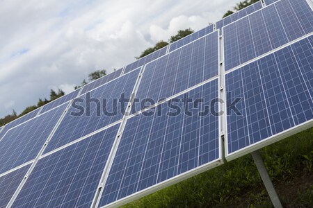 Campo azul solar alternativa energía sol Foto stock © juniart