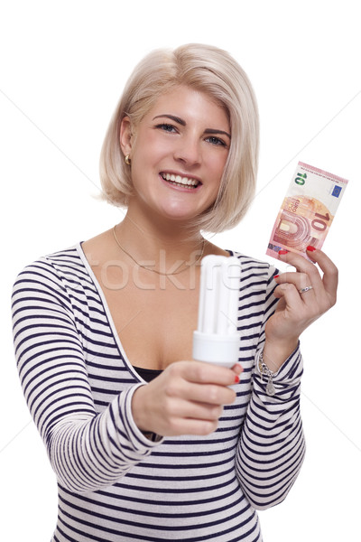 Mujer bombilla 10 euros Foto stock © juniart