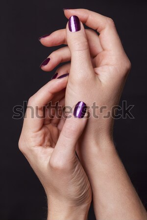 Femenino manos negro decorado púrpura Foto stock © juniart