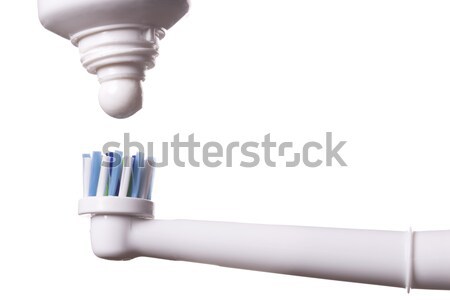 Eléctrica cepillo de dientes blanco azul tubo Foto stock © juniart