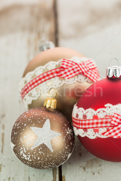 Tres Navidad rústico madera colorido decorado Foto stock © juniart