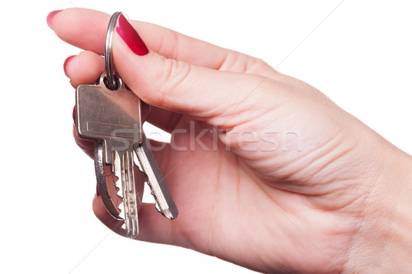 Parmaklar kıvırcık etrafında araba anahtarları boyalı Stok fotoğraf © juniart