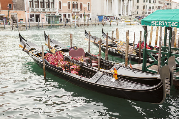Gondola Venetia Italia apă barcă vacanţă Imagine de stoc © juniart