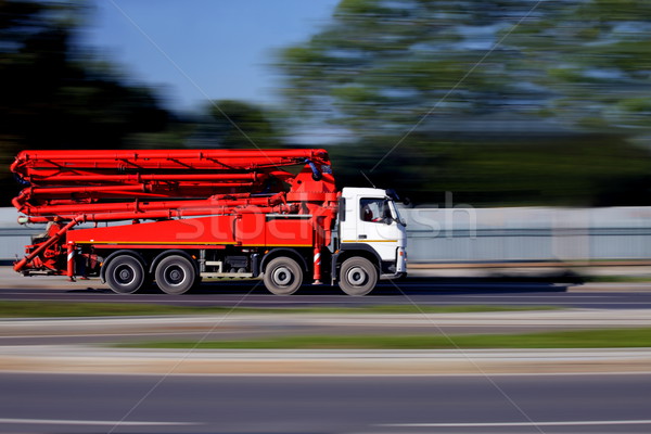 Stock fotó: Teherautó · útépítés · beton · pumpa · gép · út