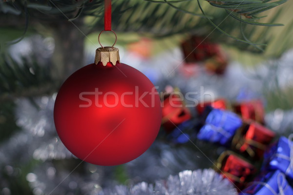 Stockfoto: Christmas · tijd · evergreen · sparren · boom · glas