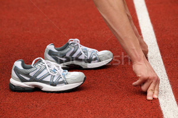 [[stock_photo]]: Sport · chaussures · court · de · tennis · orange · tennis · rouge