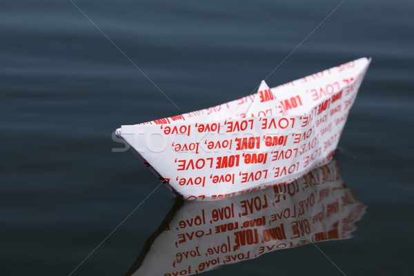 Holiday love and origami boat Stock photo © kaczor58