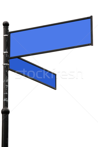 Vechi albastru indicator alb mod direcţie Imagine de stoc © kaczor58