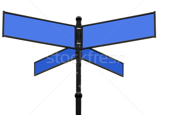 Old  blue signpost Stock photo © kaczor58