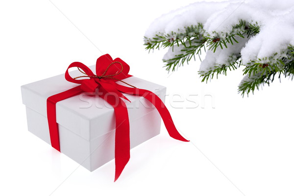 Noël temps arbre de noël cadeau blanche [[stock_photo]] © kaczor58