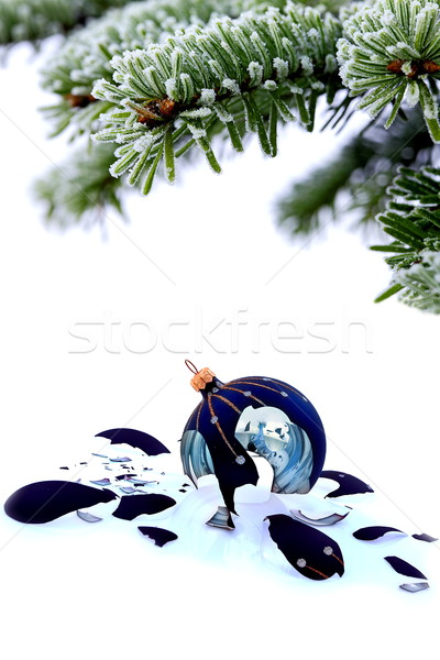 Christmas tree and broken glass bauble Stock photo © kaczor58