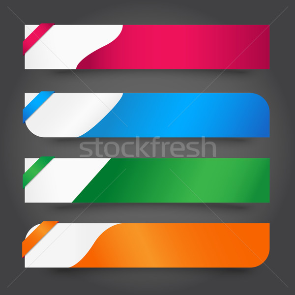 Set colorat etichetă steag sablon hârtie Imagine de stoc © kaikoro_kgd